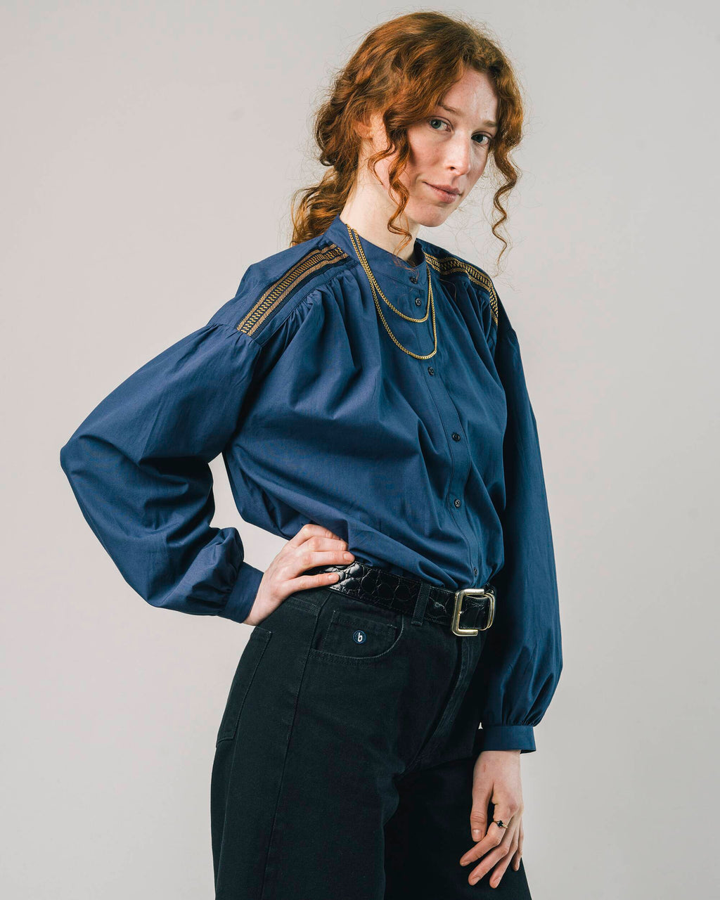 Ribbon Blouse Navy