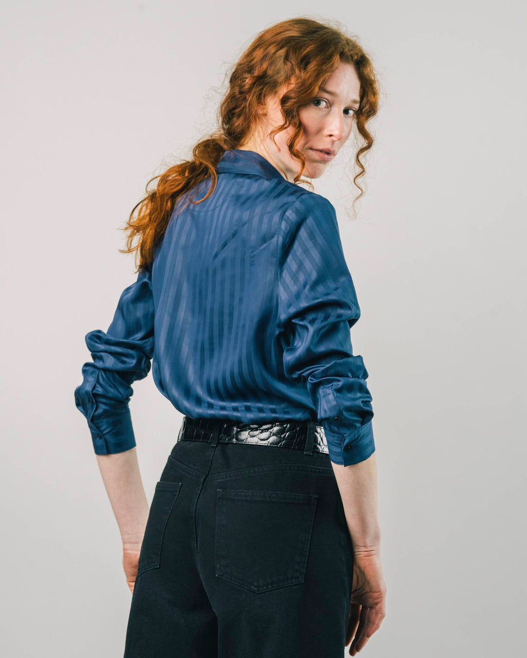 Hidden Stripes Blouse Navy