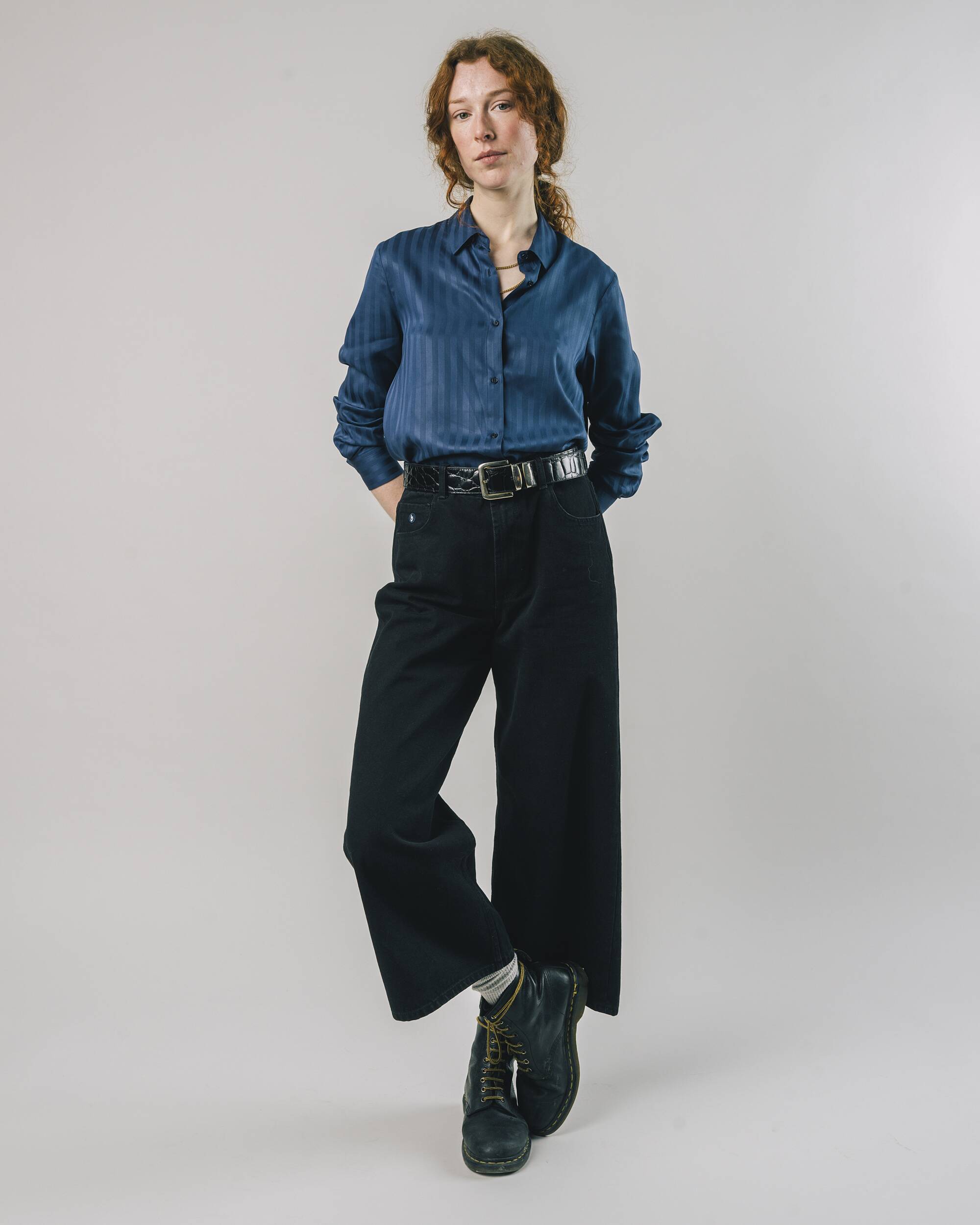 Hidden Stripes Blouse Navy