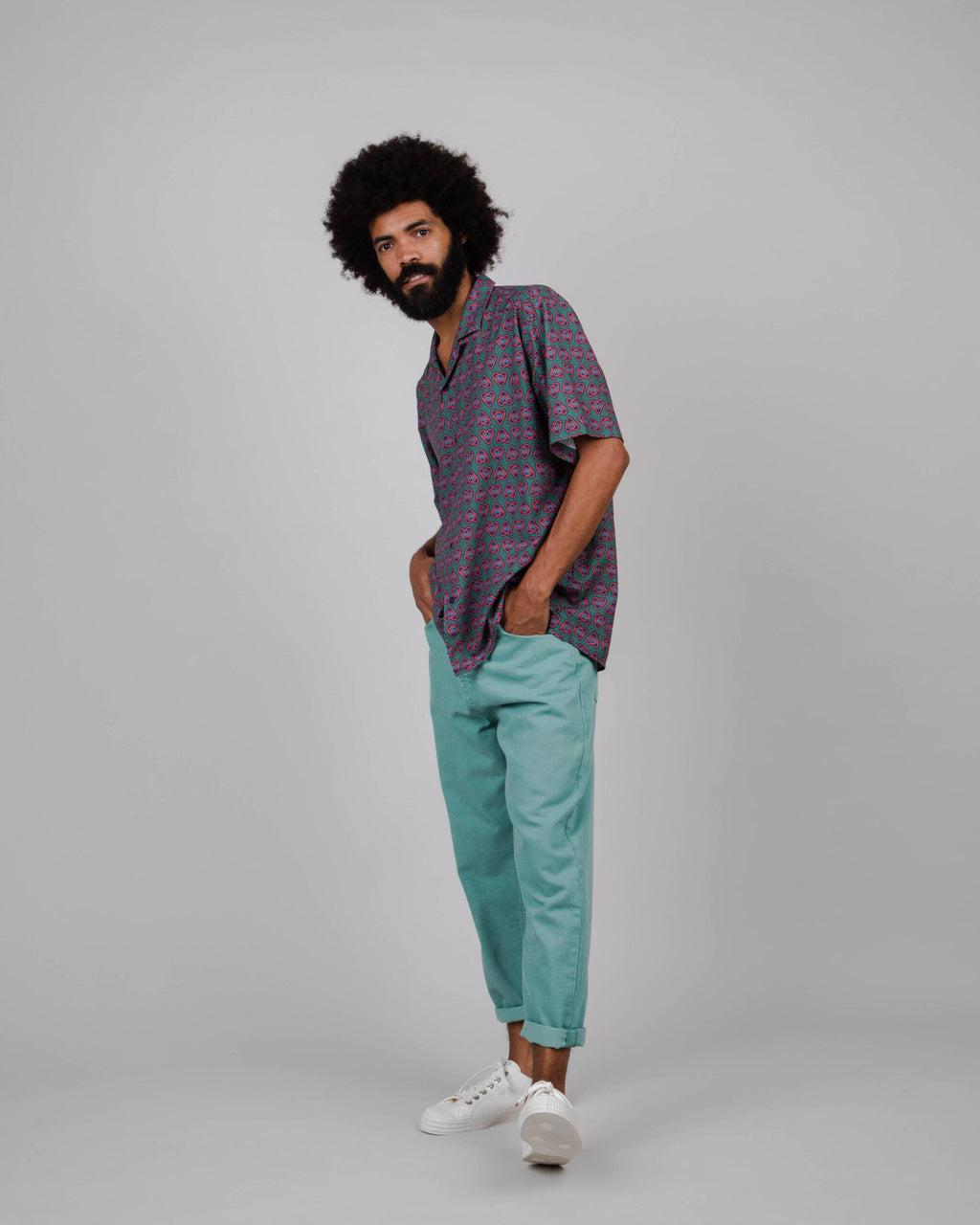 Asis Percales Heart Aloha Green