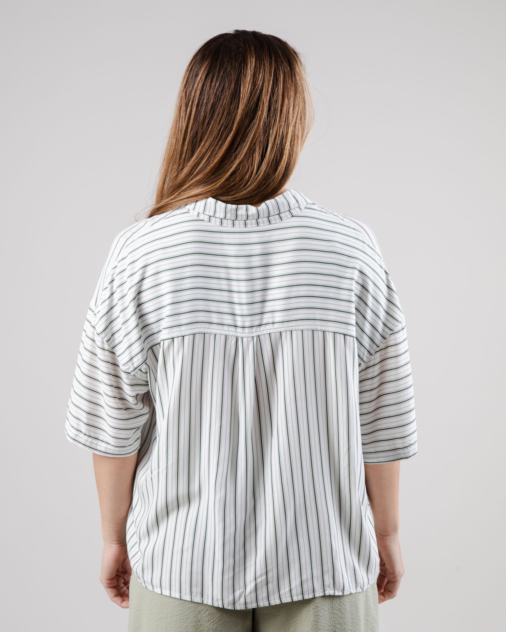 Mix Oversize Cropped Blouse Kale