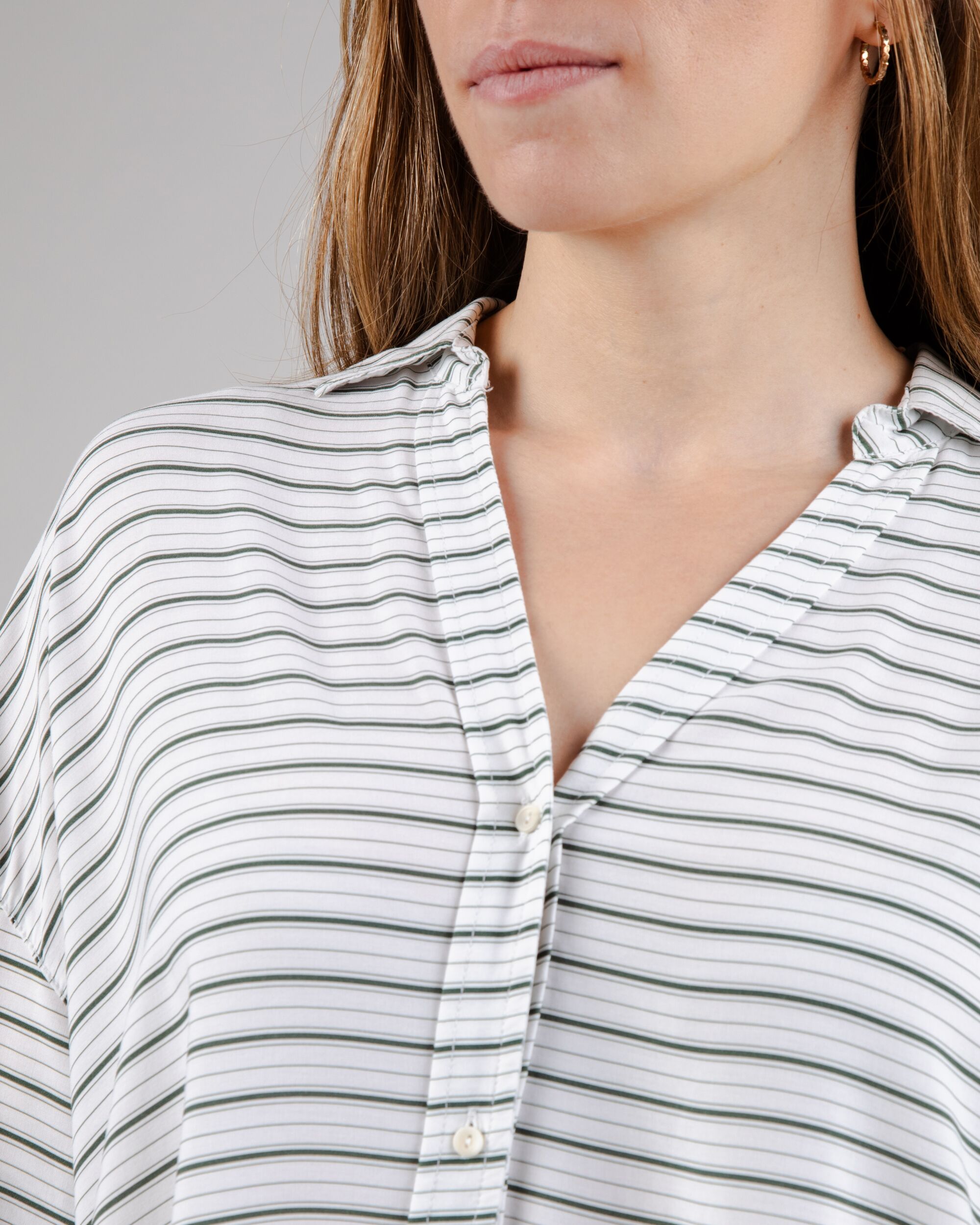 Mix Oversize Cropped Blouse Kale