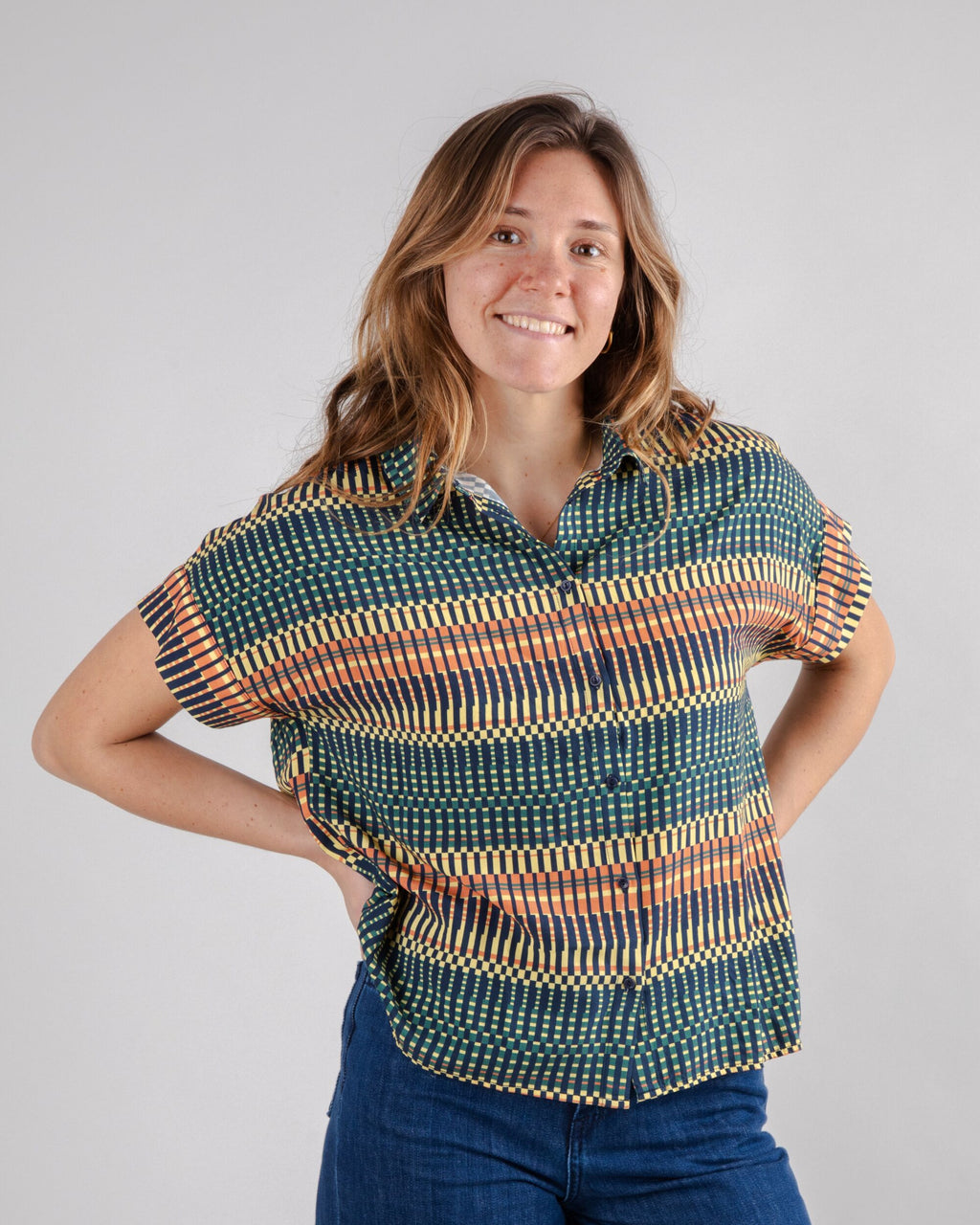 Calella Batwing Sleeve Blouse Navy