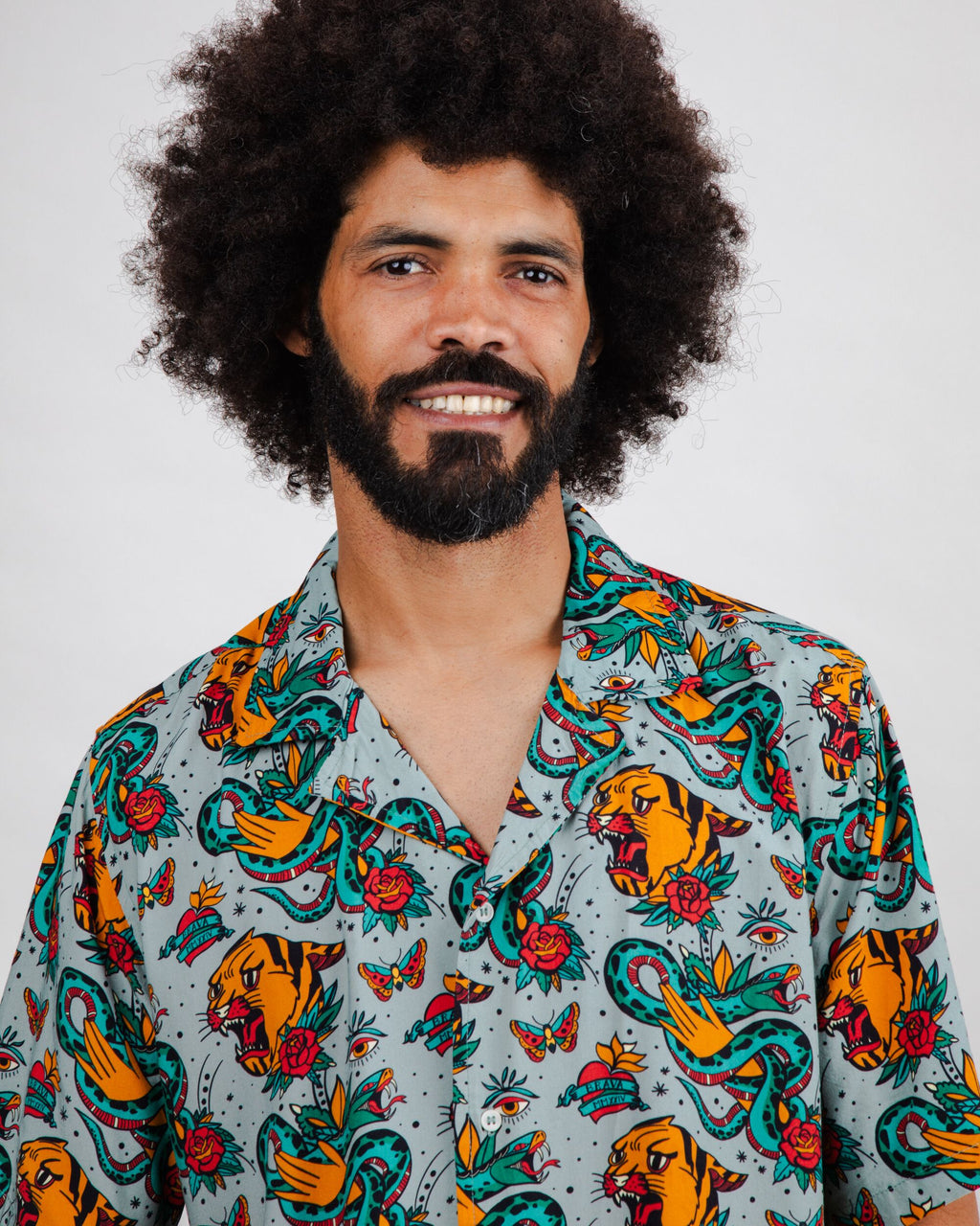 Old School Tattoo Aloha Shirt Mist