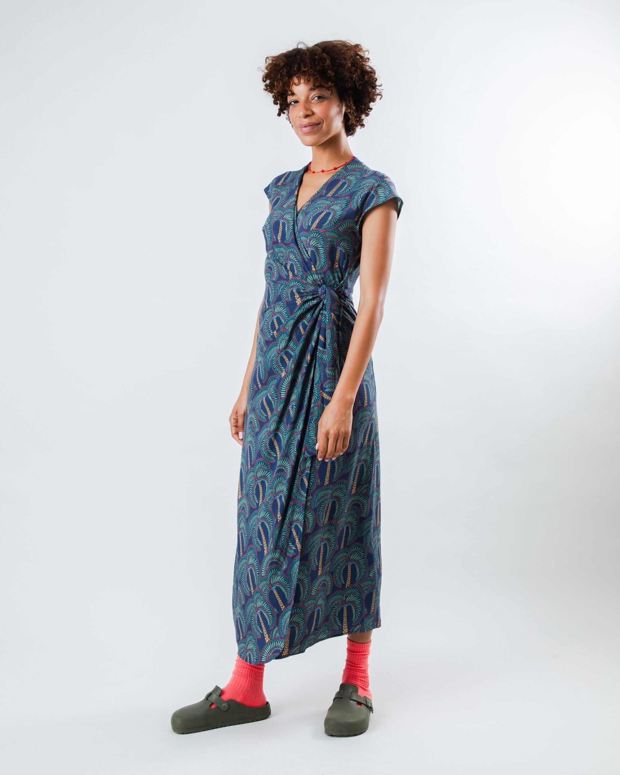 Borneo Kimono Dress Navy