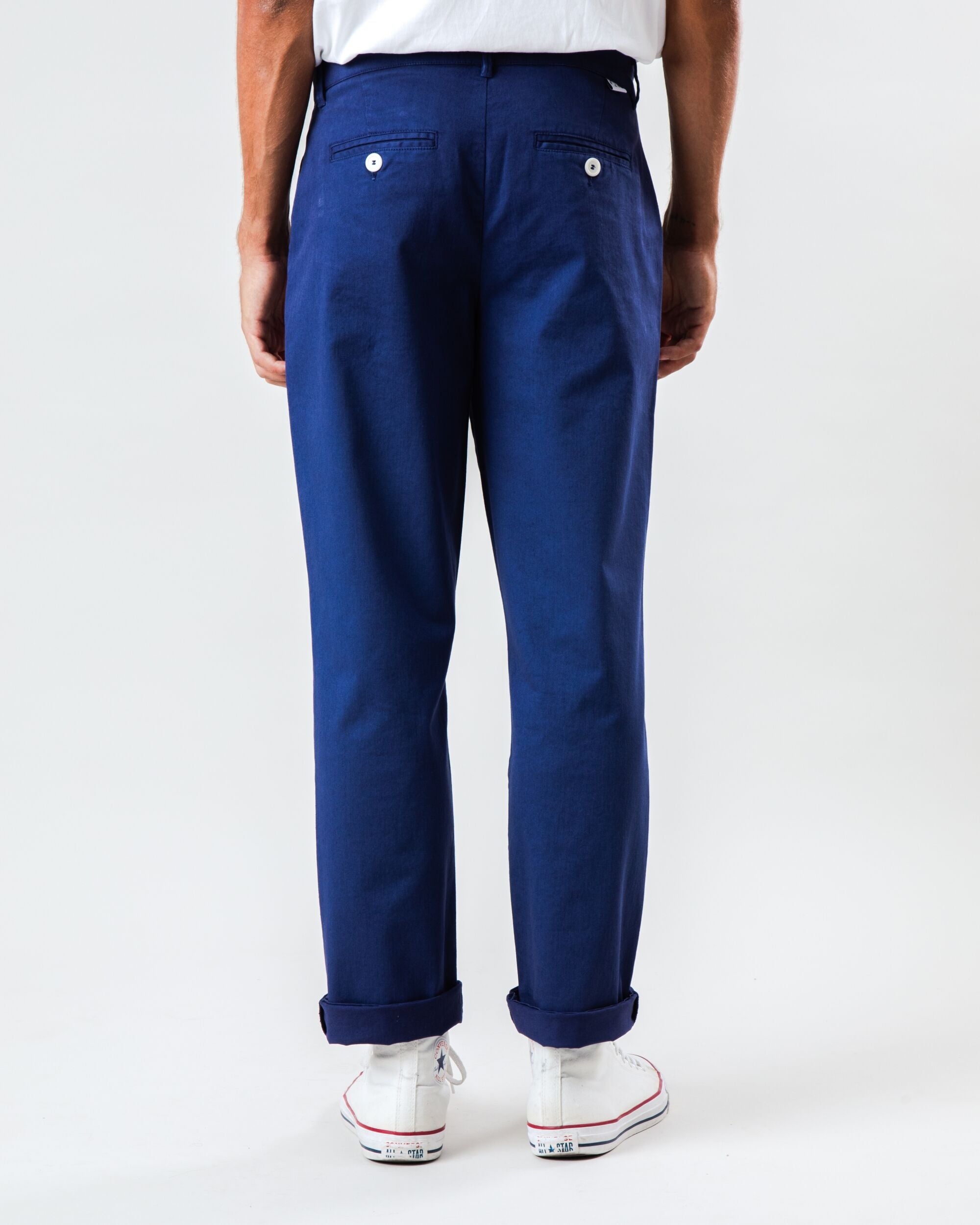 Pleated Chino Navy