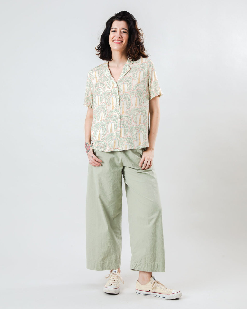 Borneo Aloha Blouse Ecru