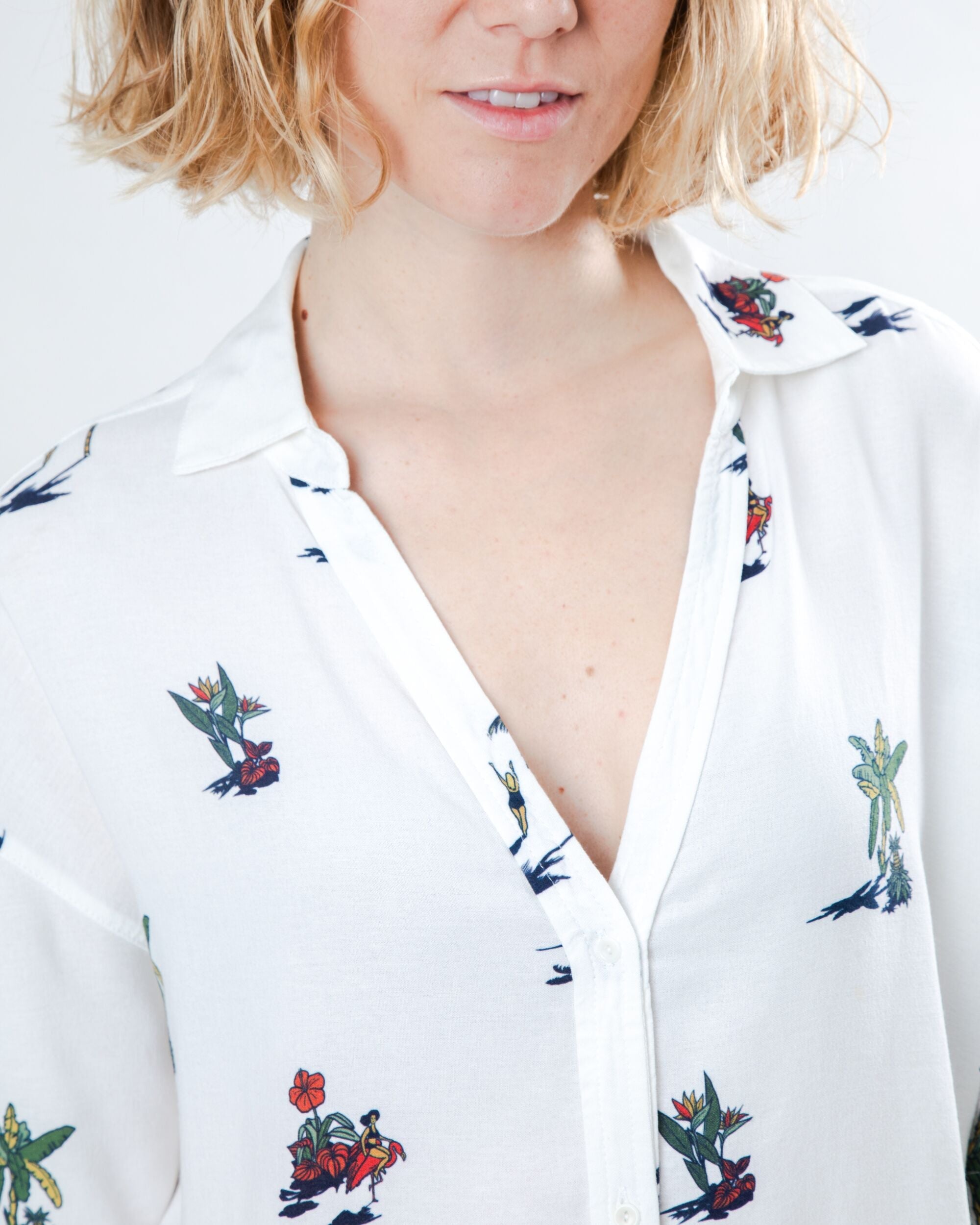 Helios Sun Cropped Blouse Ecru