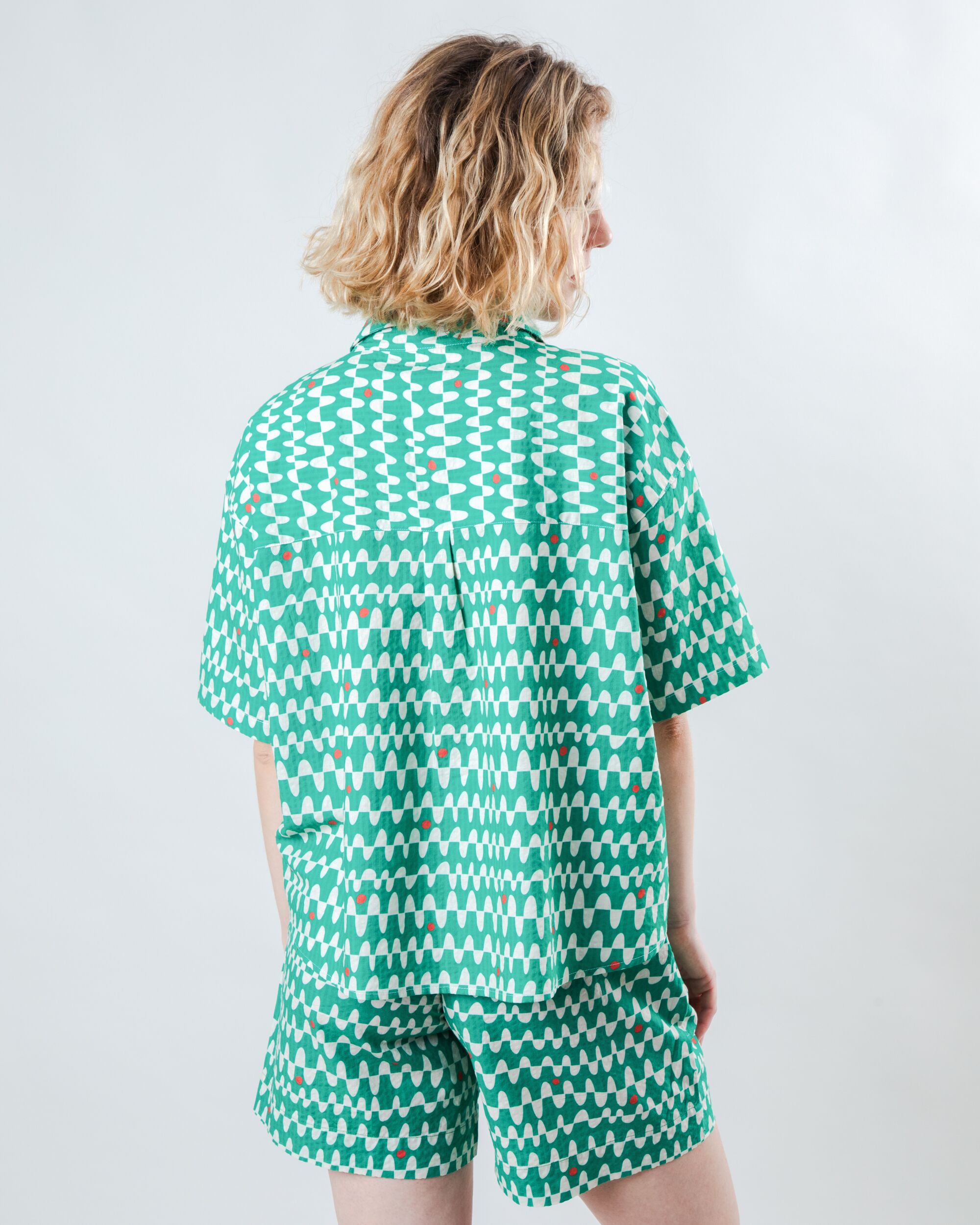 Sunset Cropped Blouse Green