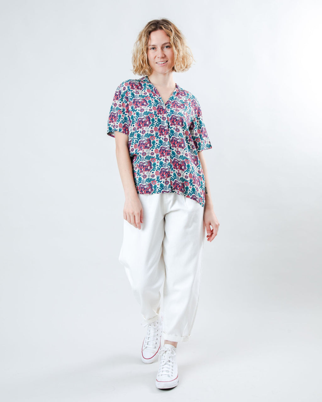 Asis Percales Tigris Aloha Blouse Ecru
