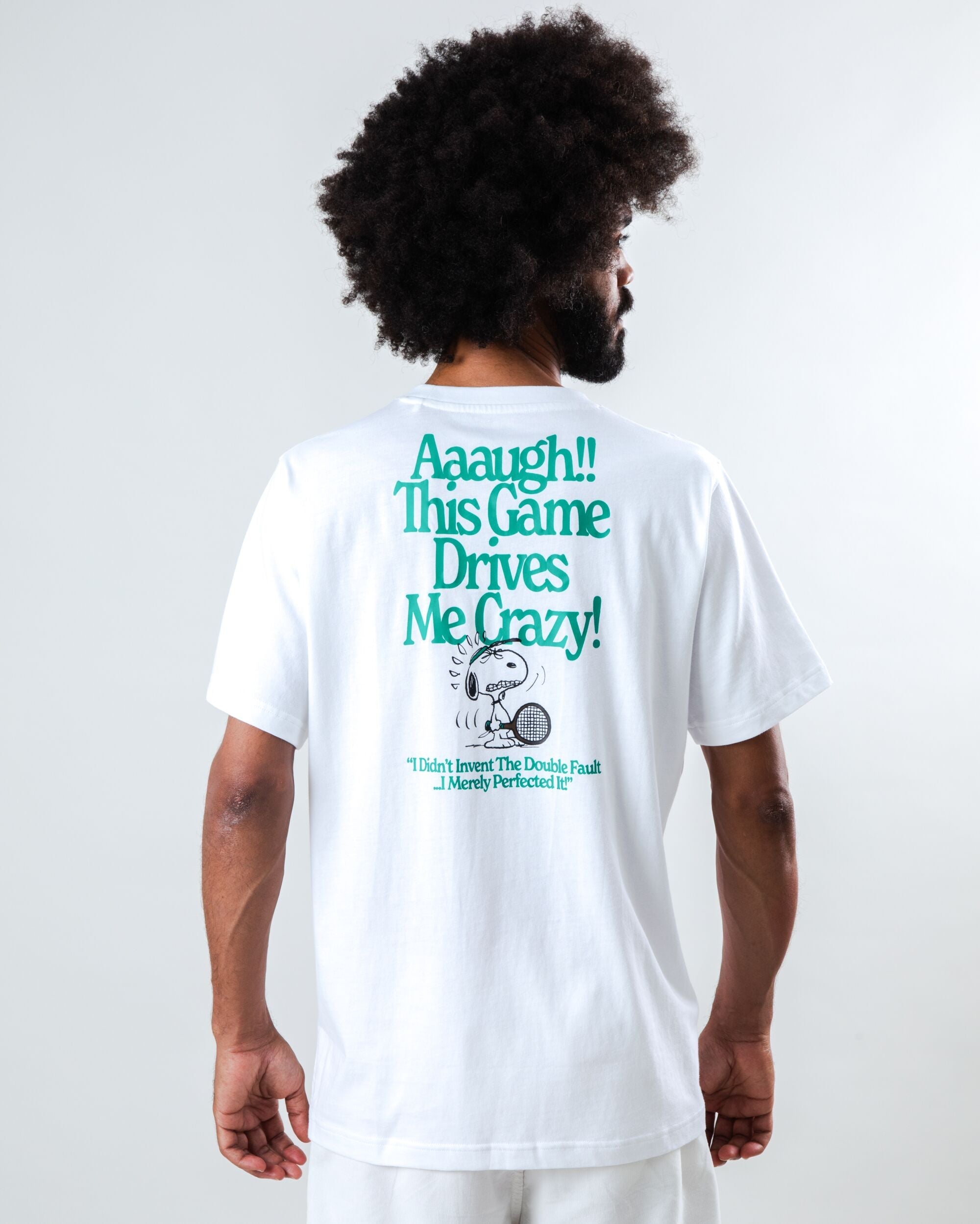 Peanuts Tennis Double Fault Snoopy T-shirt White
