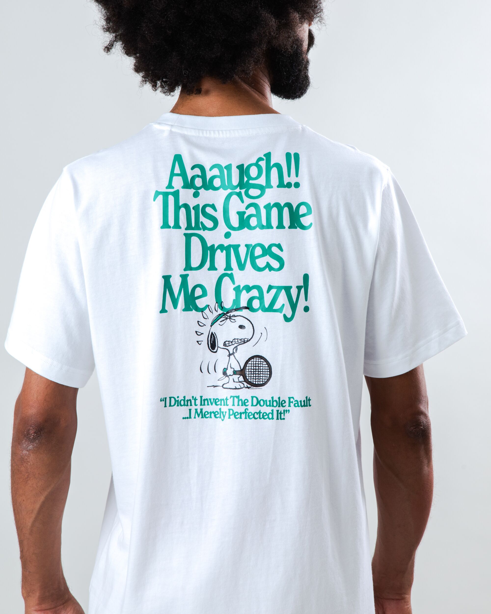 Peanuts Tennis Double Fault Snoopy T-shirt White