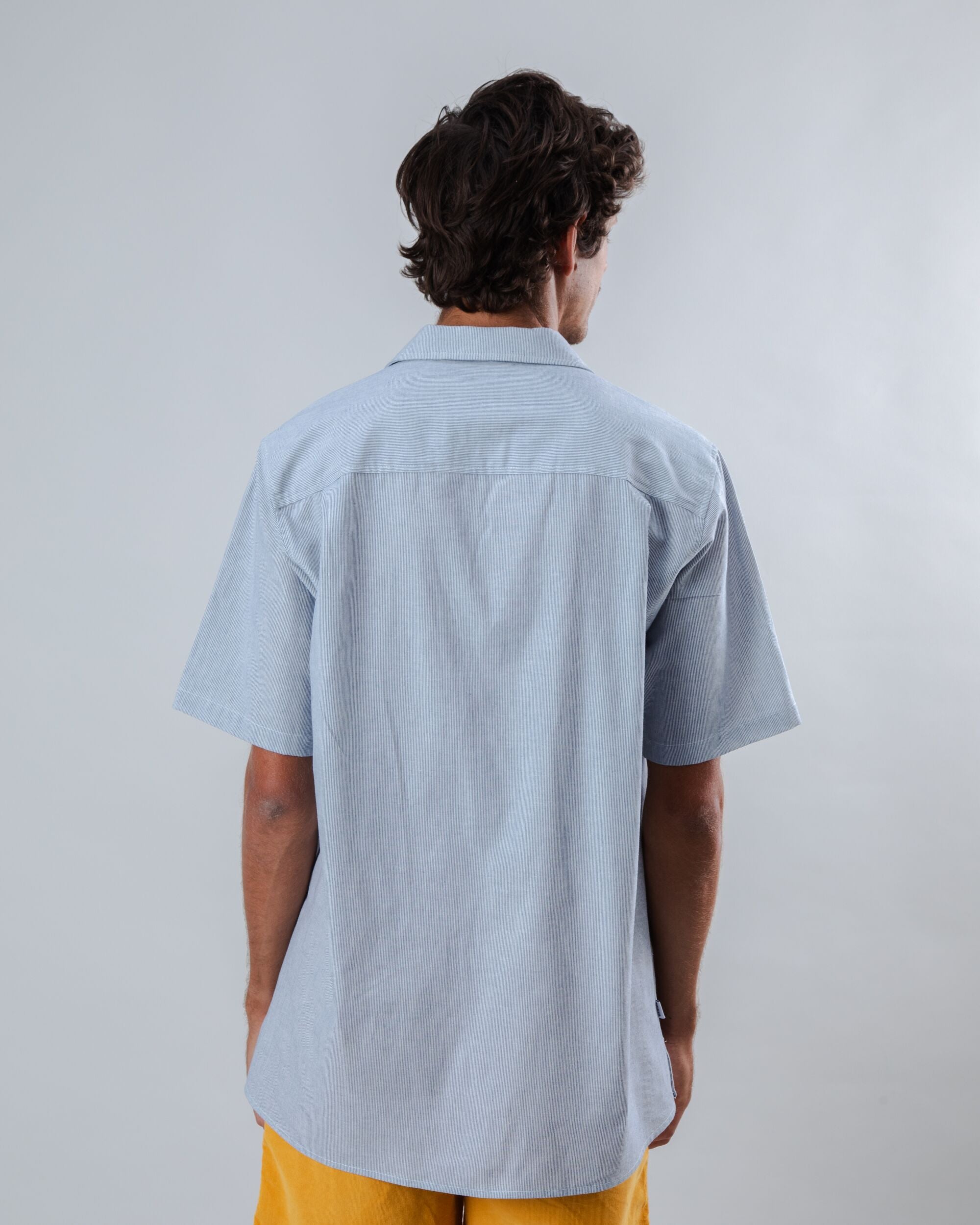 Pinstripes Aloha Shirt Blue