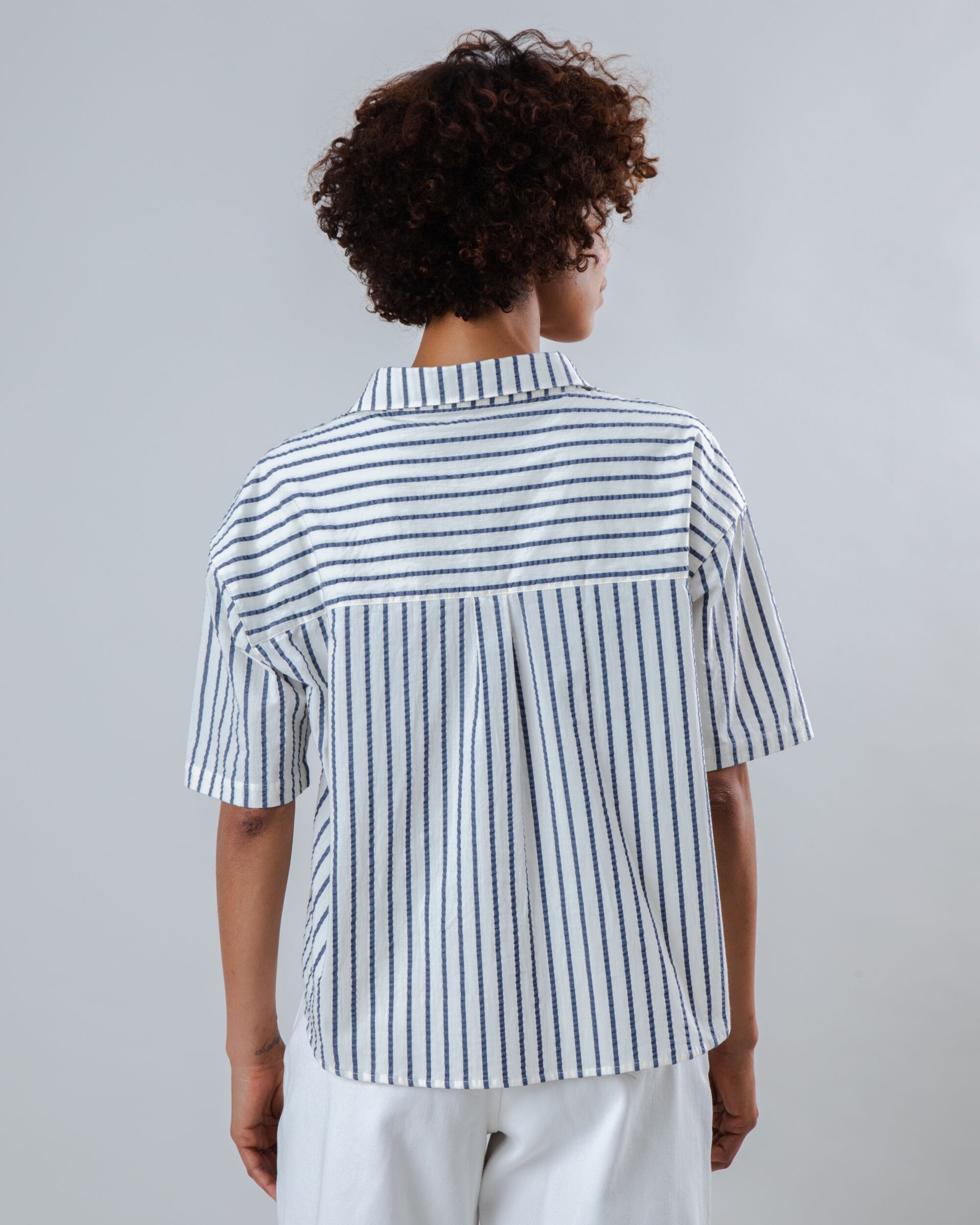 Sailor Cropped Blouse Blue