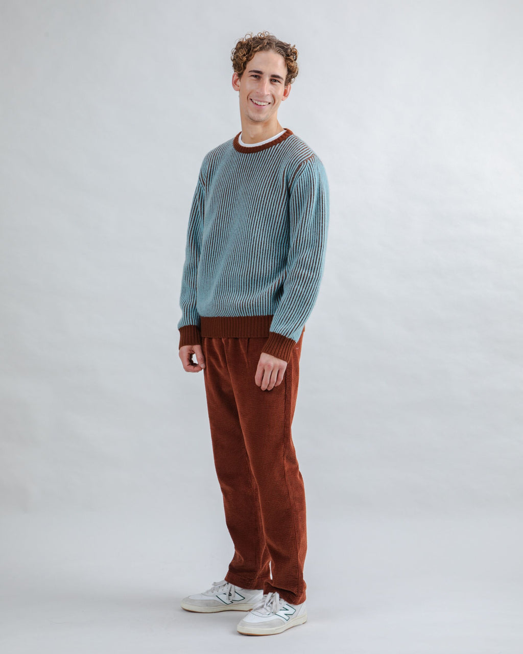 Bicolor Wool Sweater Blue