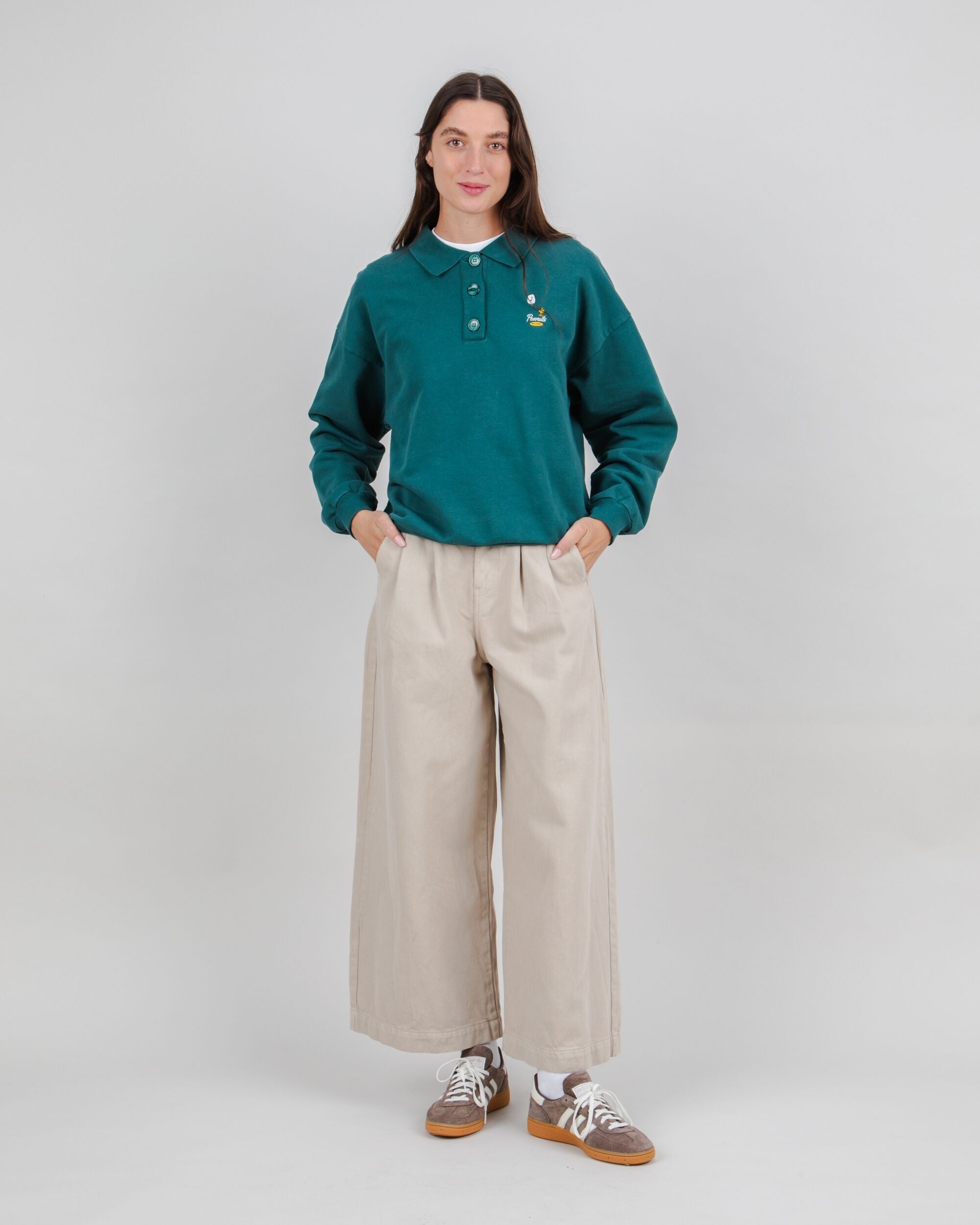 Peanuts Records Polo Sweatshirt Green