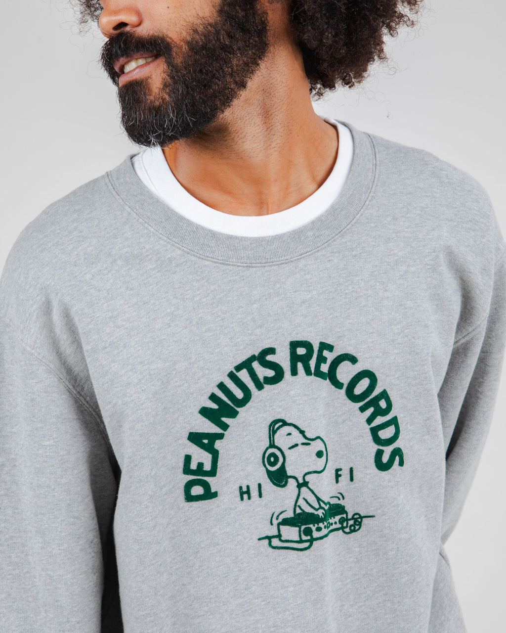 Peanuts Records Sweatshirt Grey