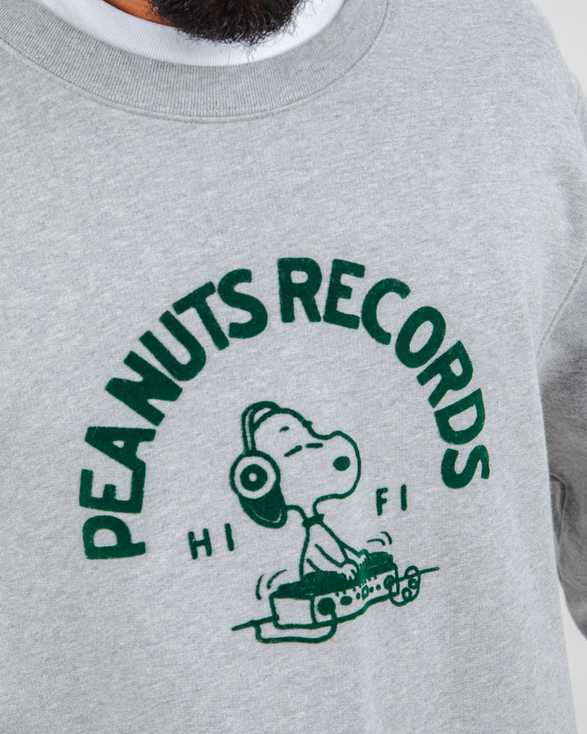 Peanuts Records Sweatshirt Grey