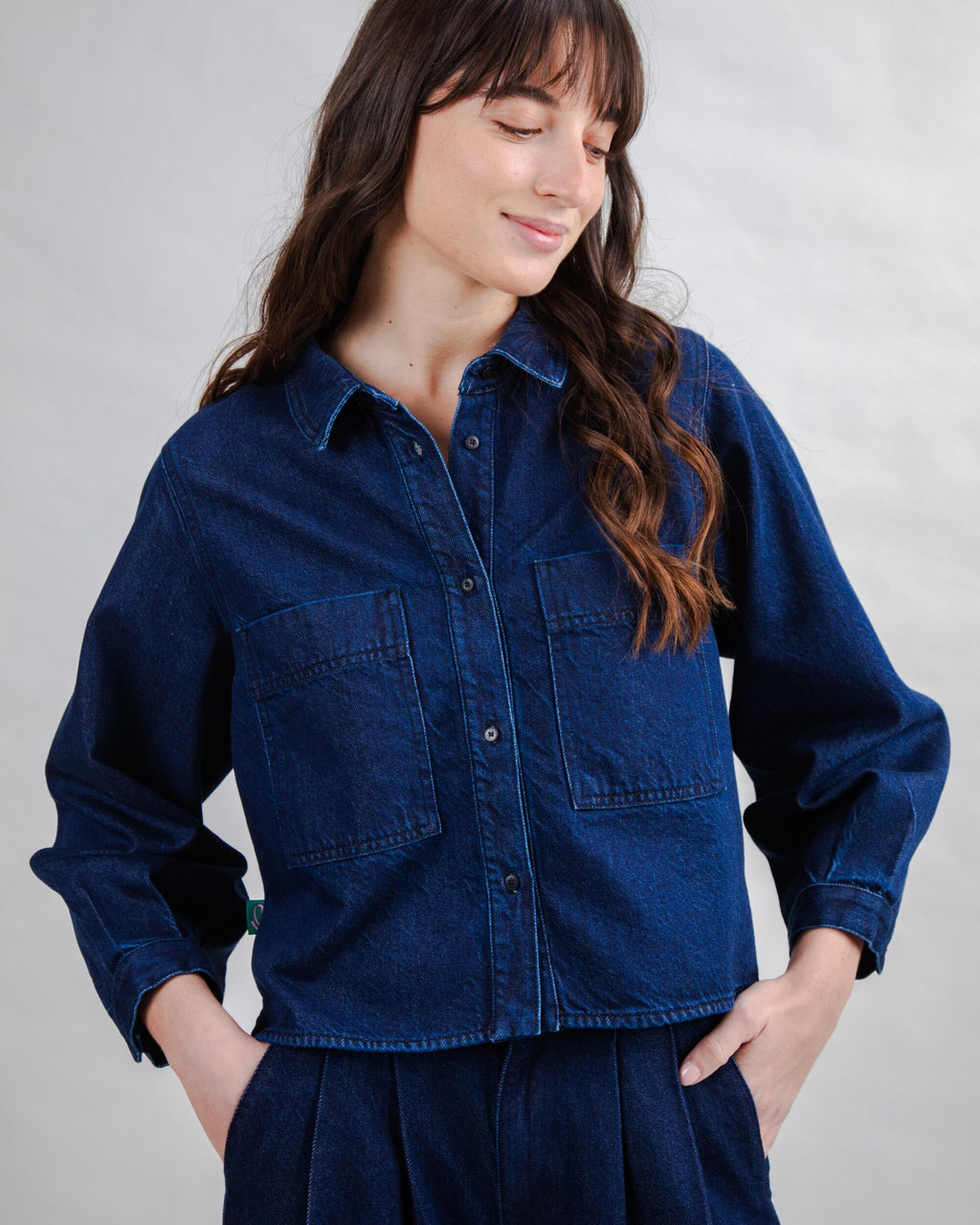 Raw Denim Boxy Shirt Blue
