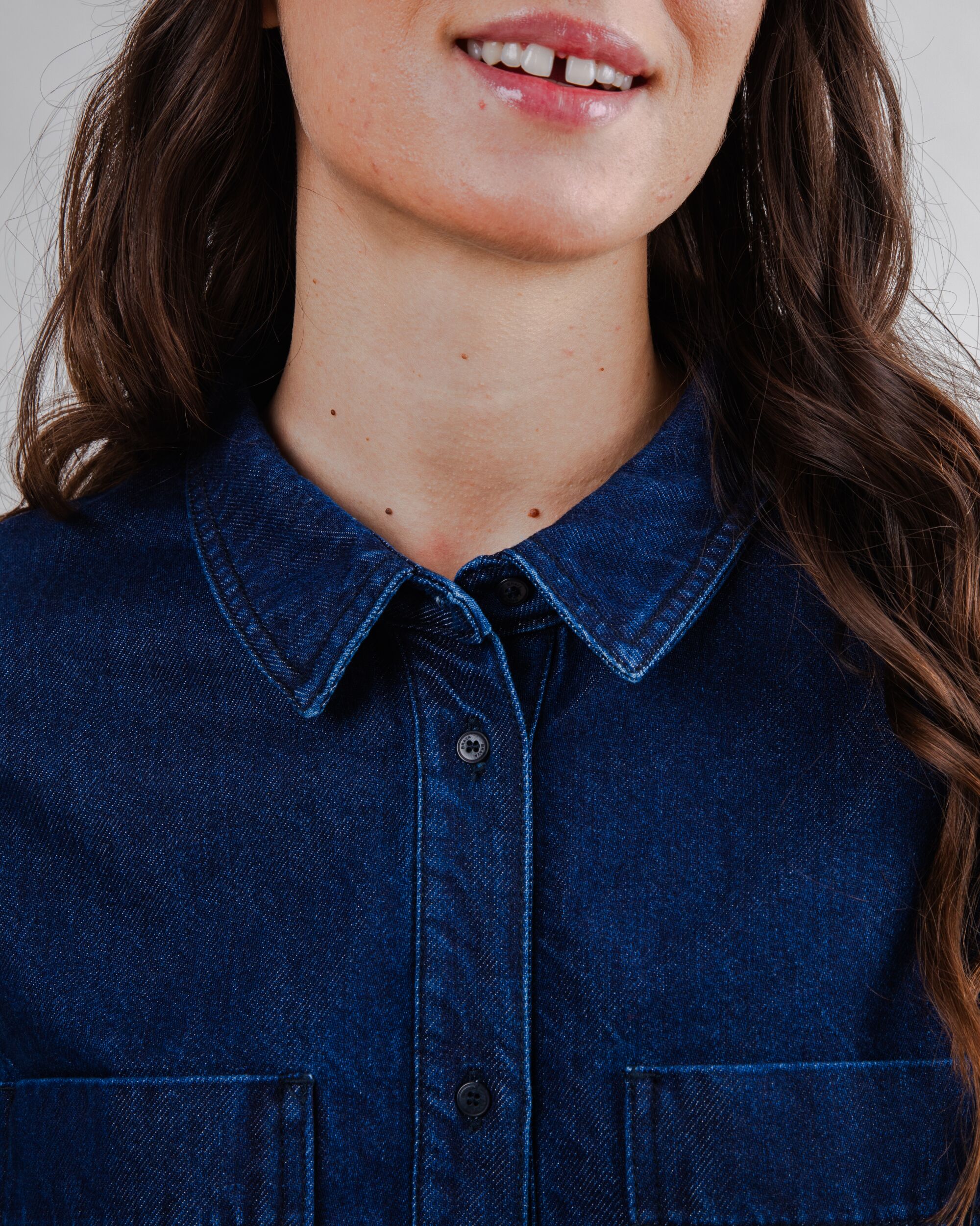 Raw Denim Boxy Shirt Blue
