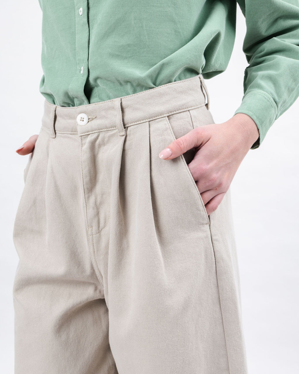 Wide Leg Pants Ecru