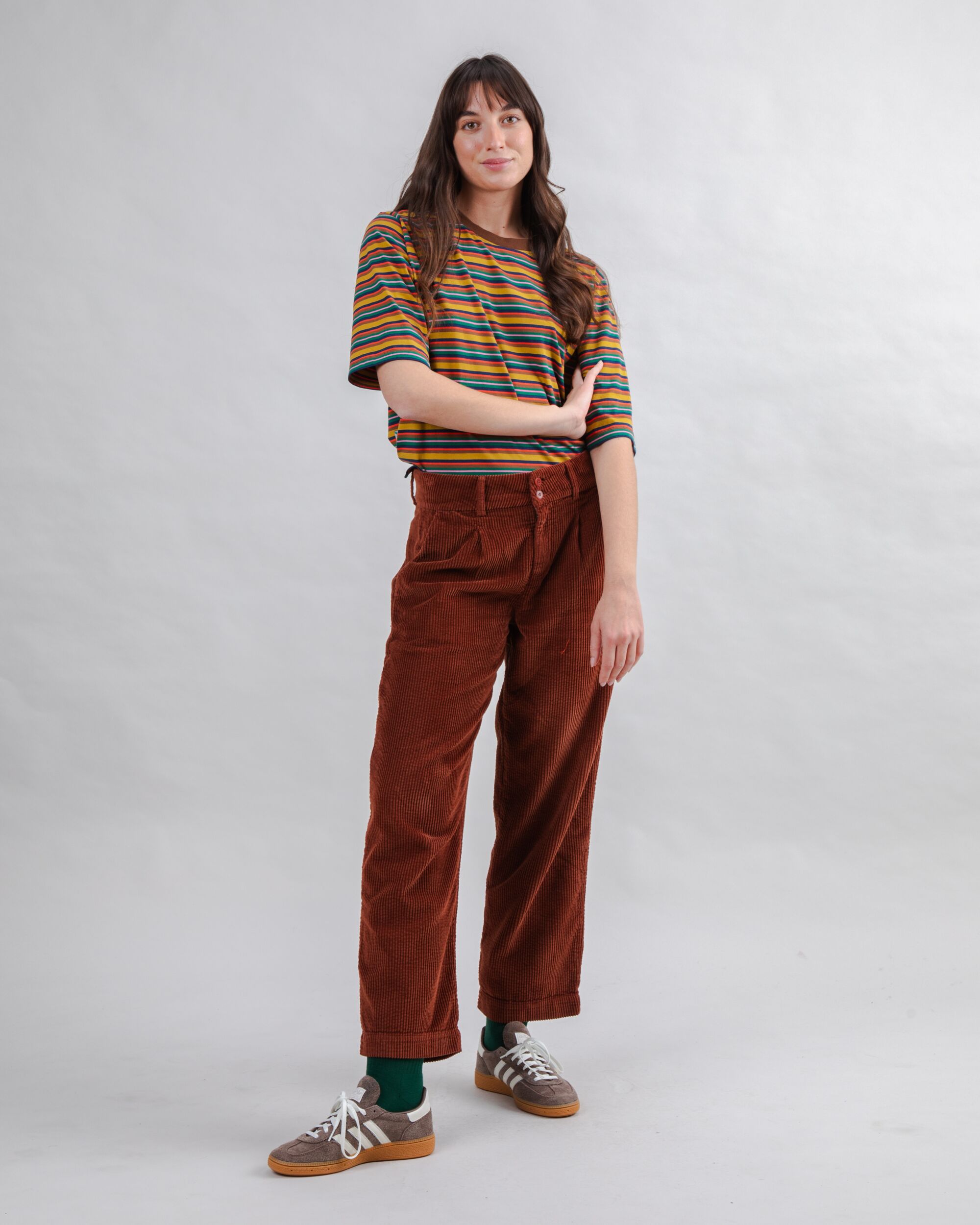 Corduroy Pleated Pants Copper