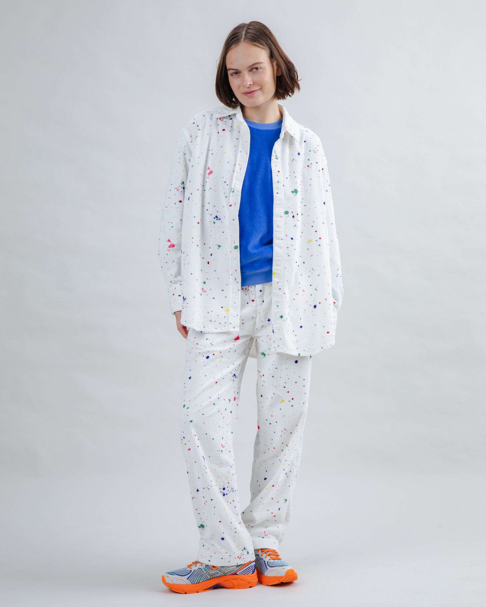 Splash Paint Corduroy Pleated Pants