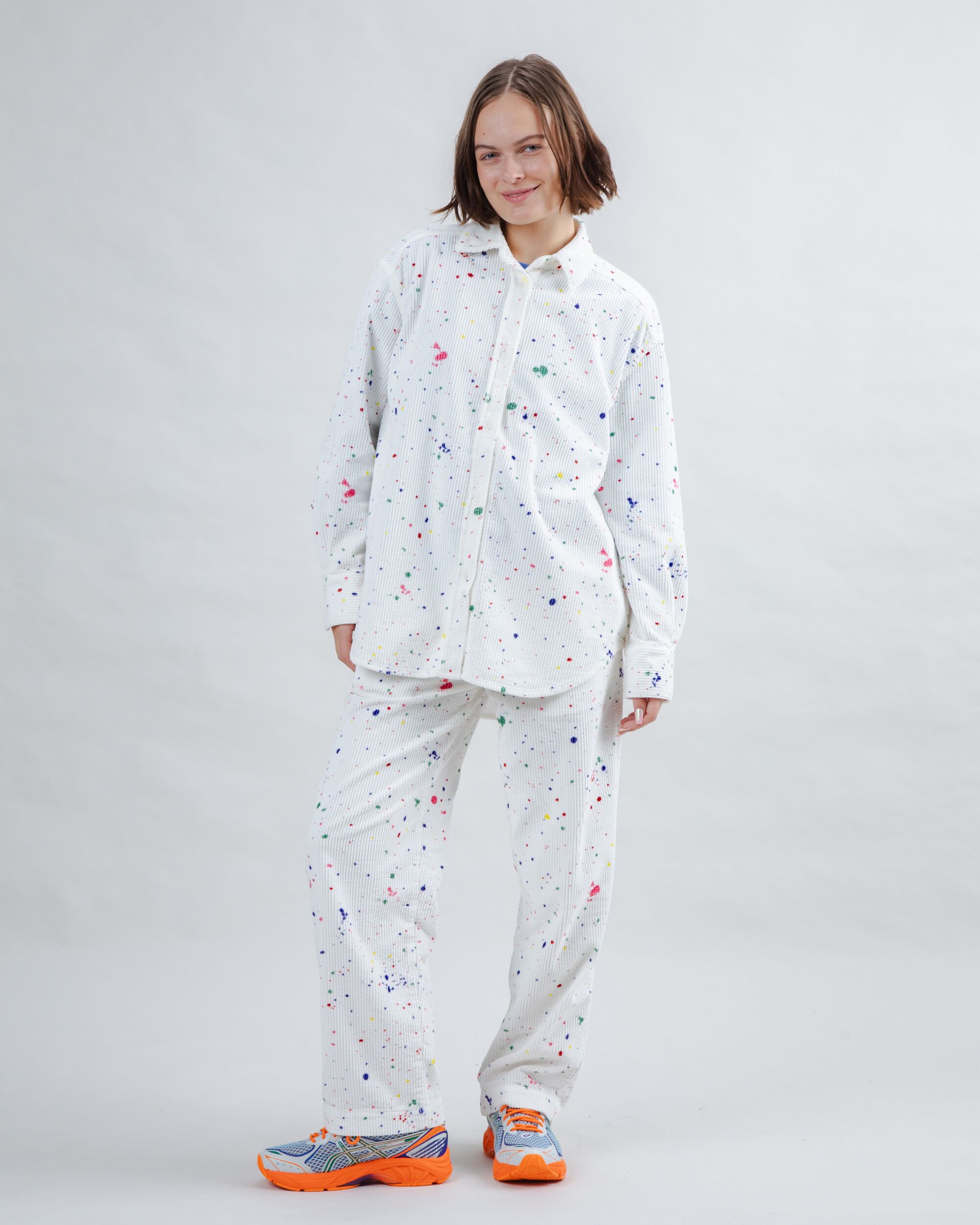 Splash Paint Corduroy Pleated Pants