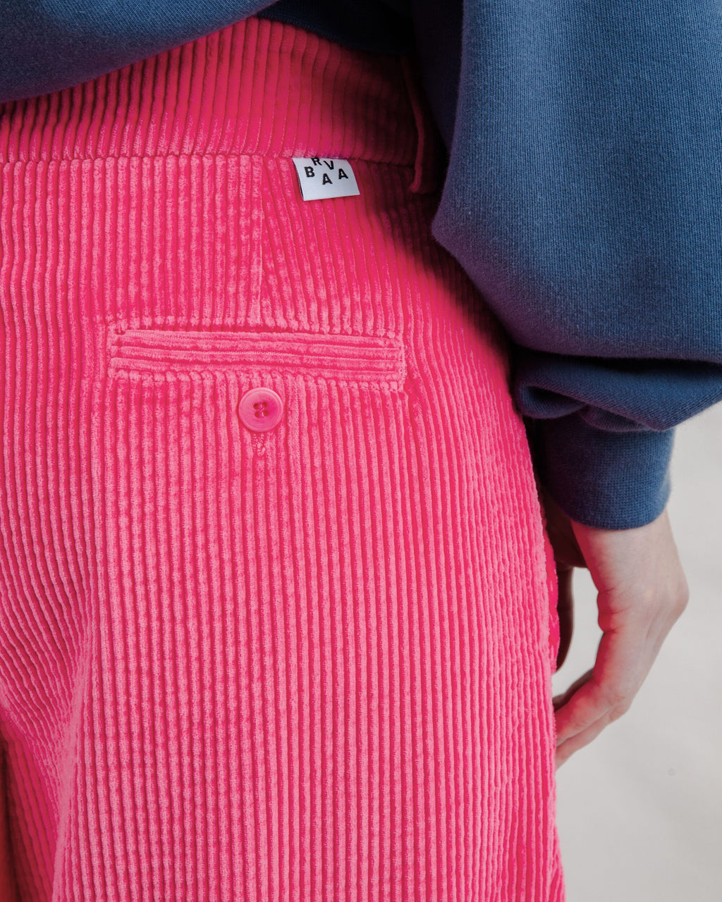 Corduroy Pleated Pants Pink