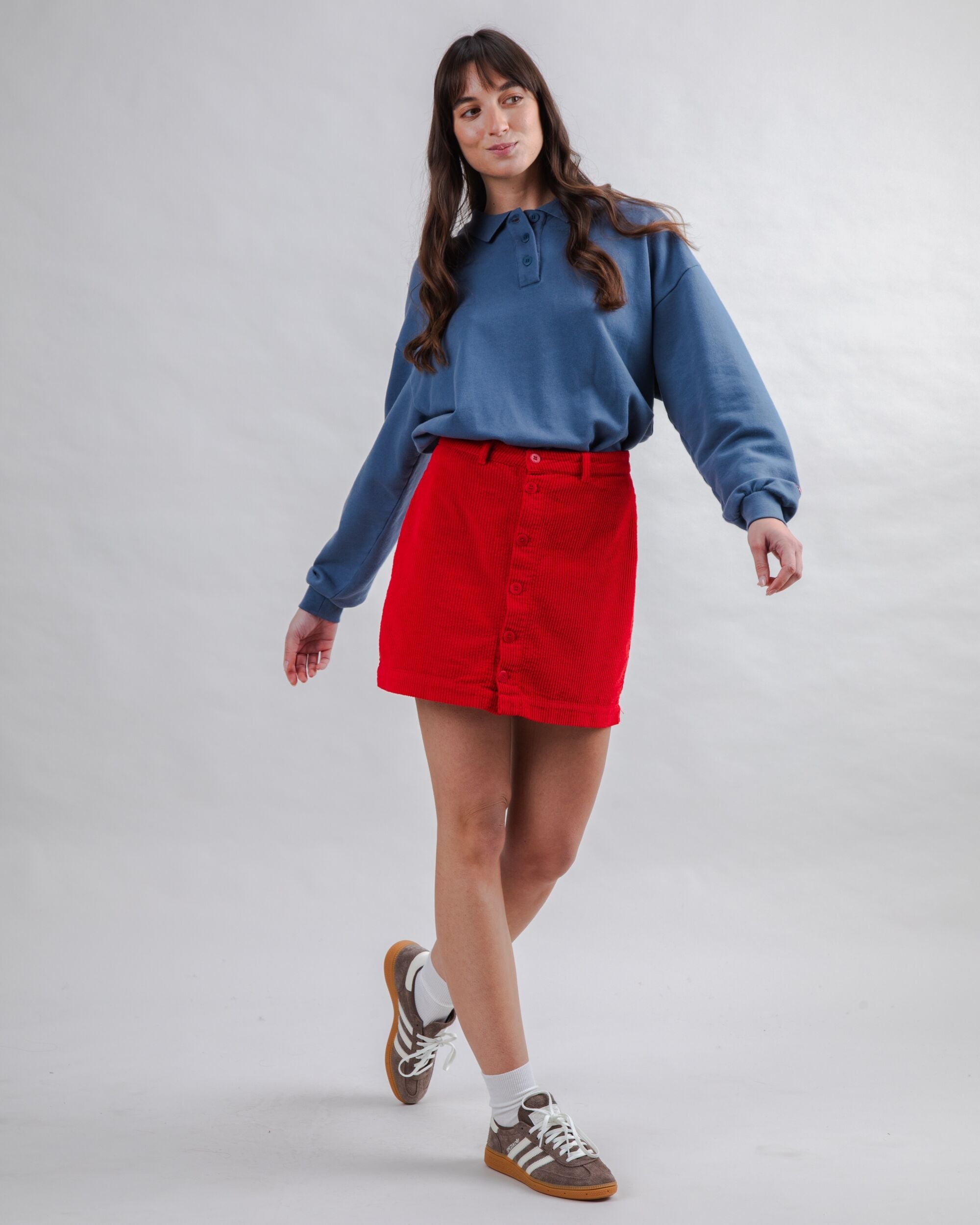 Corduroy Mini Skirt Red