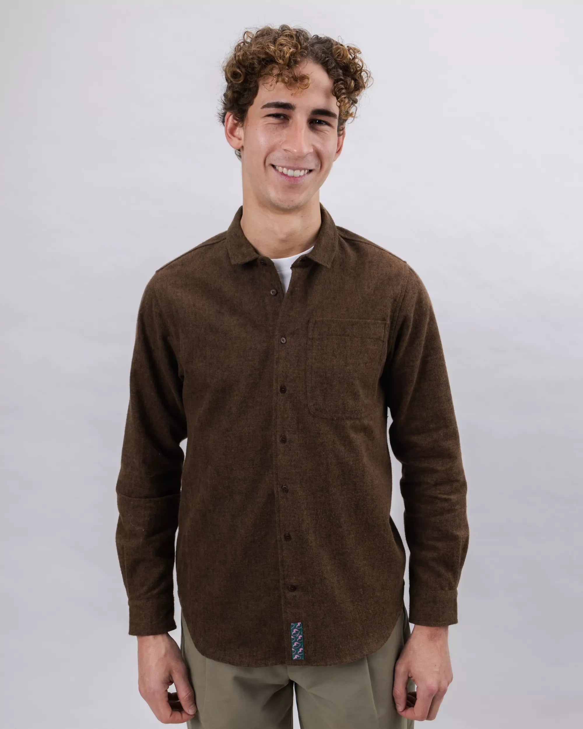 Heart Flannel Overshirt Brown