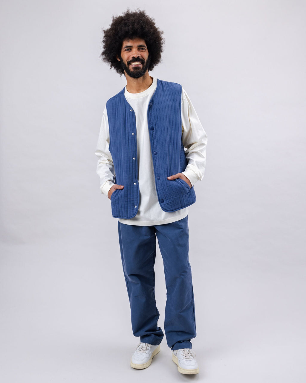 Quilt Vest Man Indigo