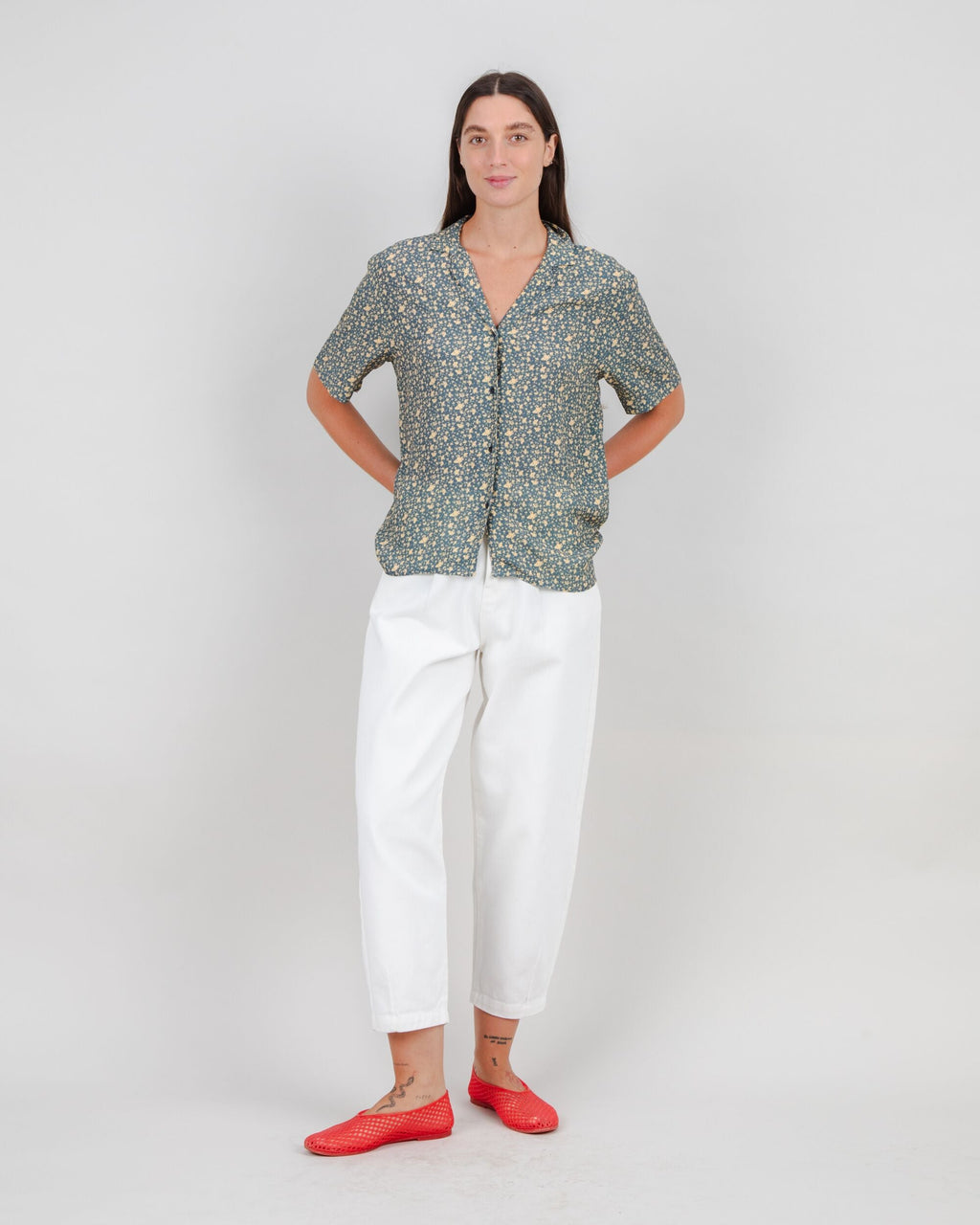 Peanuts Woodstock Aloha Blouse Navy