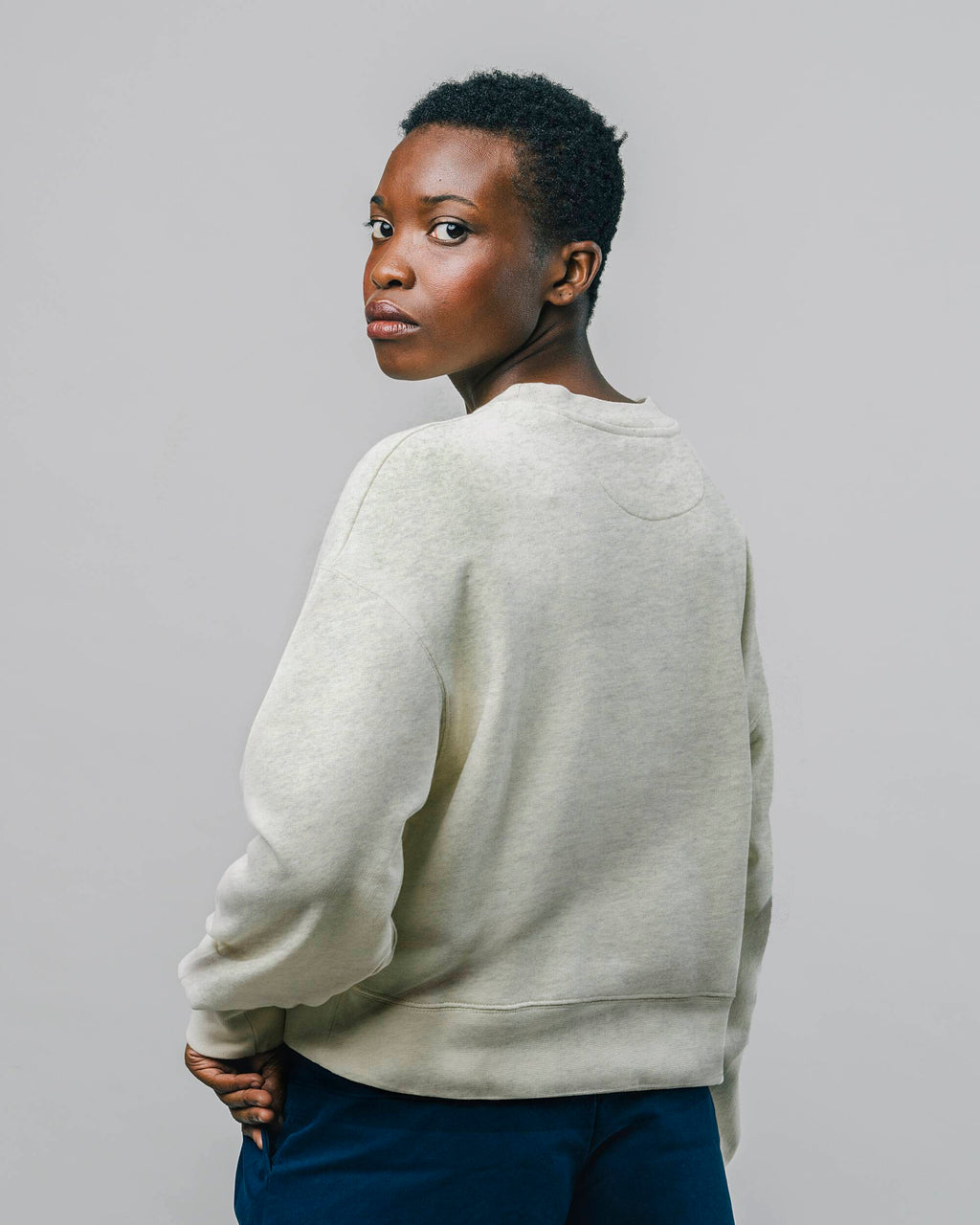 Out of Office Rounded Hem Sweatshirt Cream