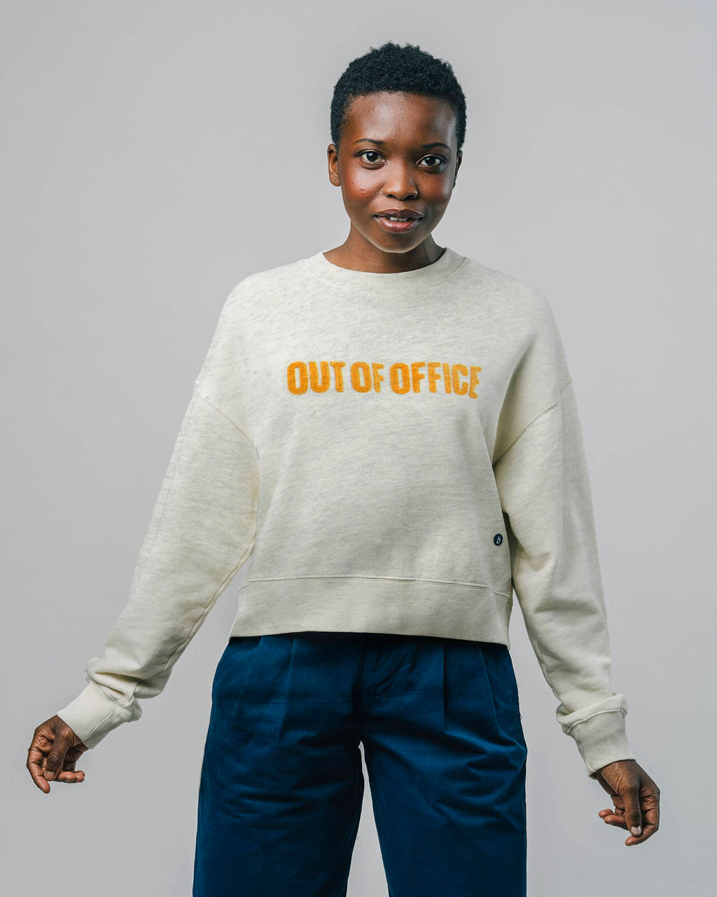 Out of Office Rounded Hem Sweatshirt Cream