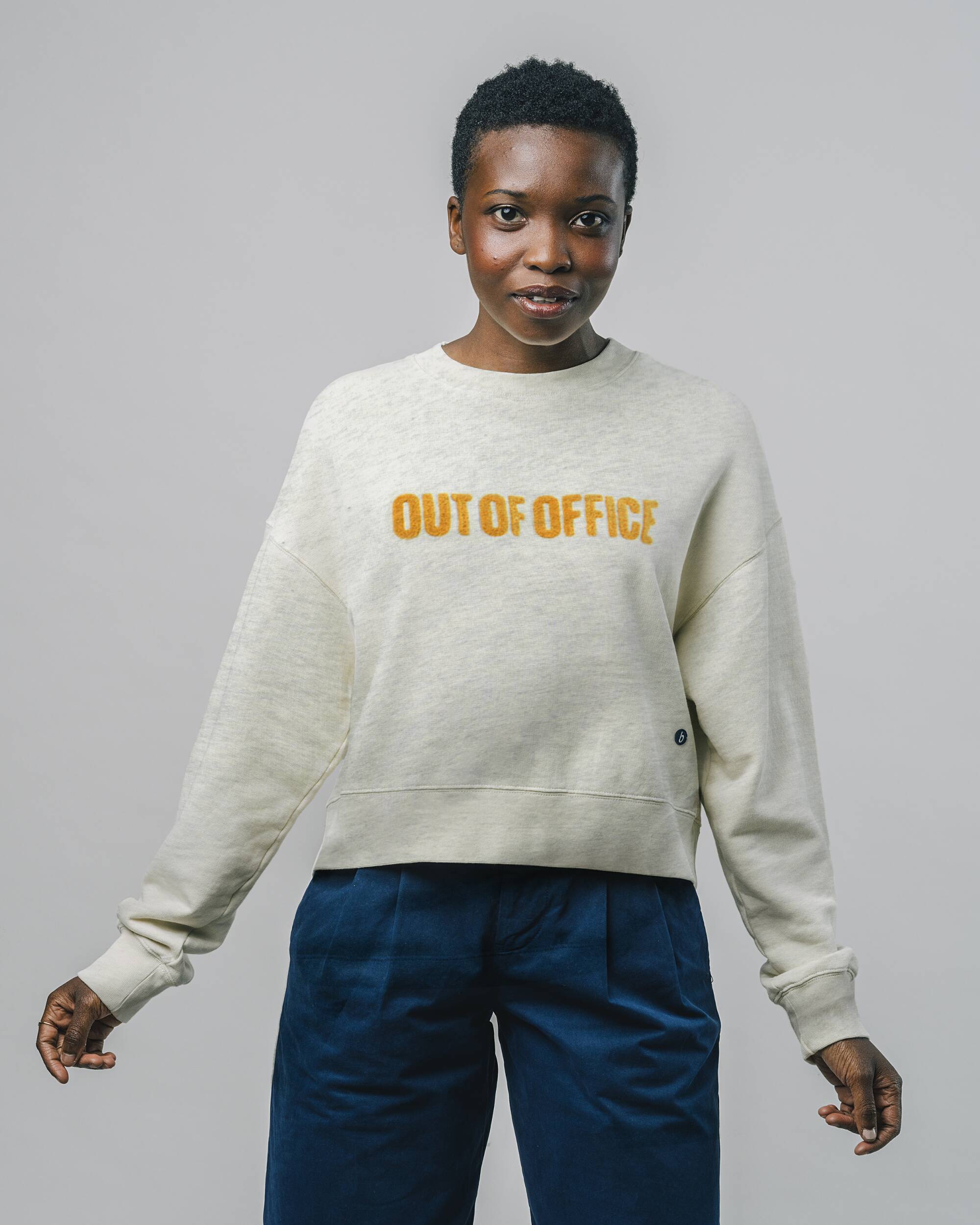 Out of Office Rounded Hem Sweatshirt Cream
