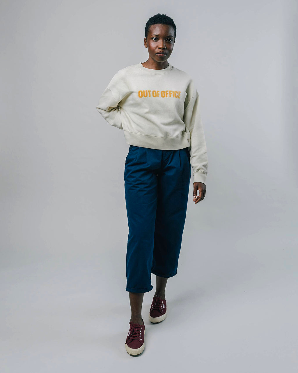 Out of Office Rounded Hem Sweatshirt Cream