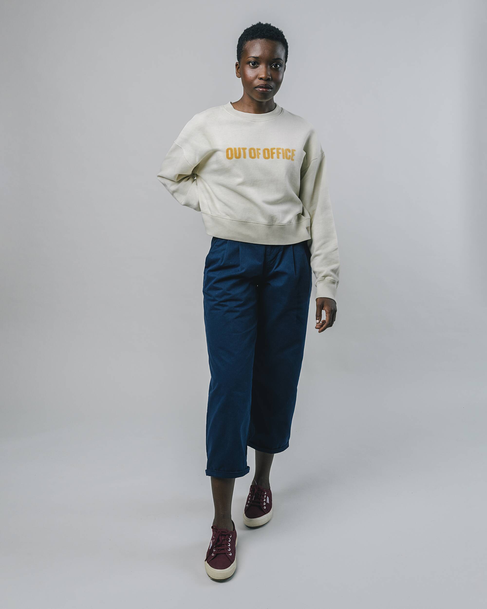 Out of Office Rounded Hem Sweatshirt Cream