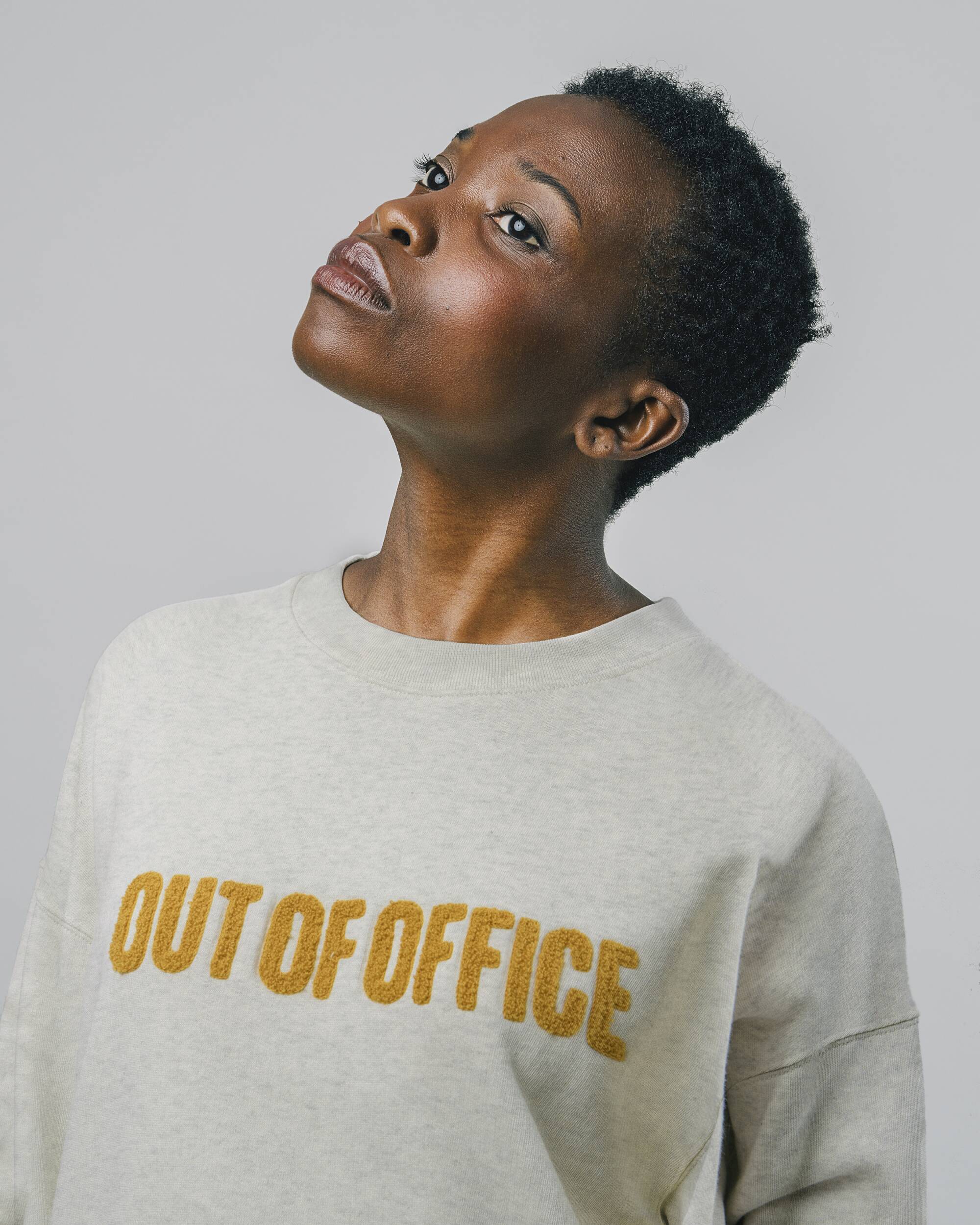 Out of Office Rounded Hem Sweatshirt Cream